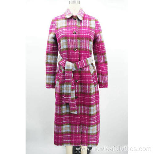 Tweeds 420G Lining Ladies Buttoned Coat with belt